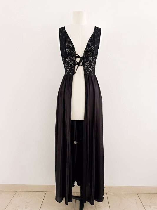 BLACK LACE NEGLIGE (XS - S)