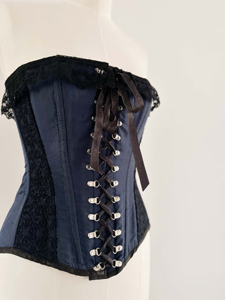 NAVY BLACK LACE CORSET (S, EU 36)
