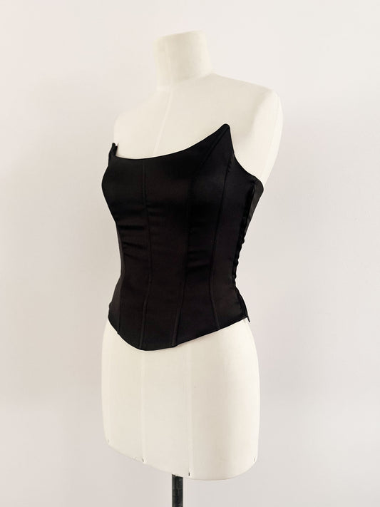 SLEEK CLASSICAL BLACK CORSET (S - M)