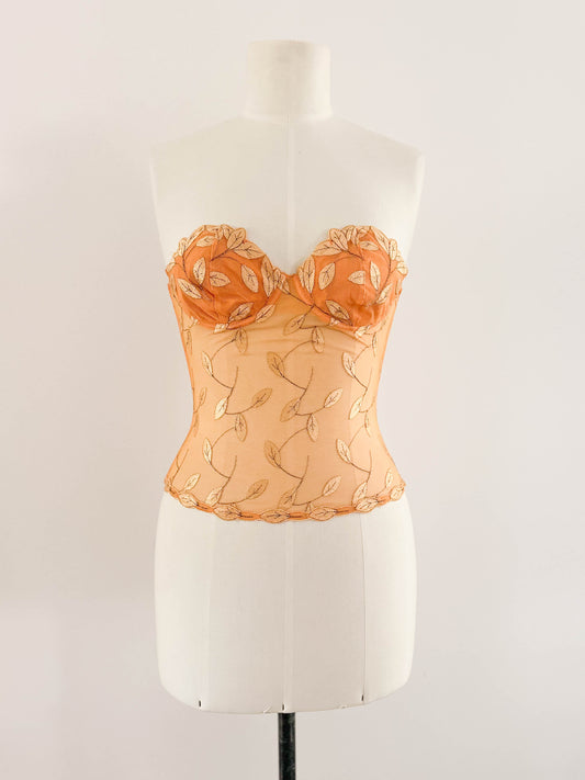 TANGERINE FLORAL BUSTIER (75B/70C)