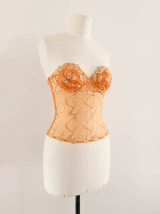ORANGE FLORAL BUSTIER (75B/70C)