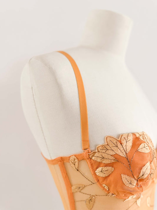 TANGERINE FLORAL BUSTIER (75B/70C)