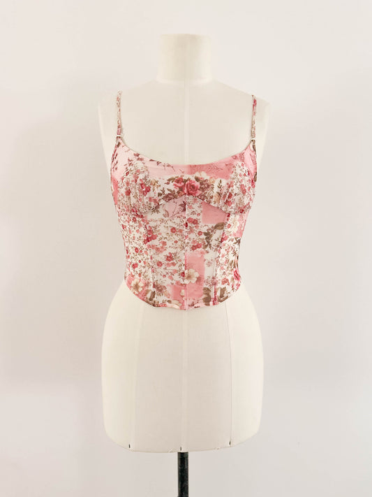 SOFT PINK FLORAL BUSTIER (75B/70C)