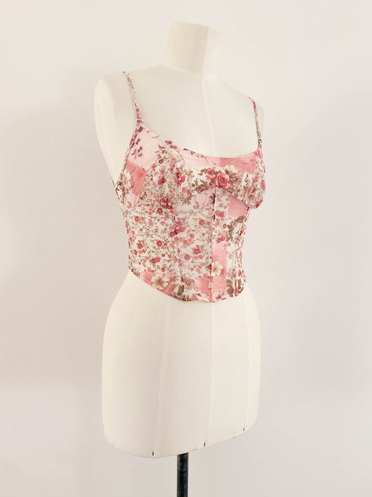 SOFT PINK FLORAL BUSTIER (75B/70C)
