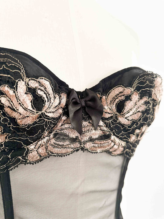 GOLDEN BLACK MESH BUSTIER (75B/70C)