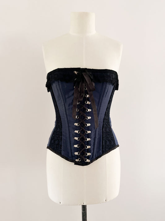 NAVY BLACK LACE CORSET (XS - S/M)