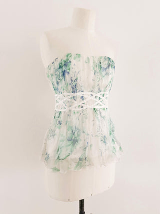 SILK FLOWY FLORAL CORSET (M, EU 38)