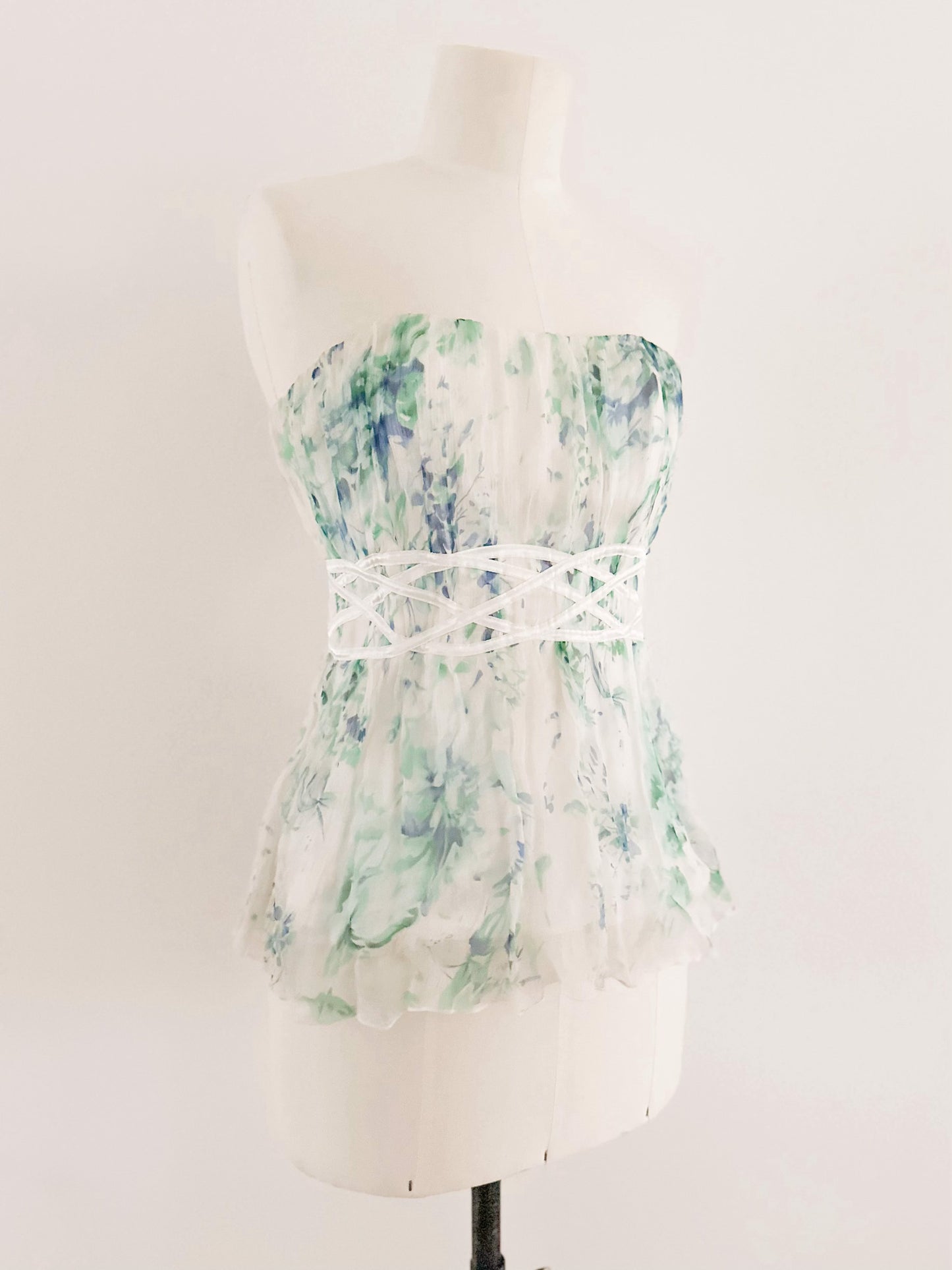 SILK FLOWY FLORAL CORSET (S - M)