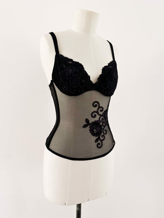 BLACK FLORAL LA PERLA CORSET (75B/70C)