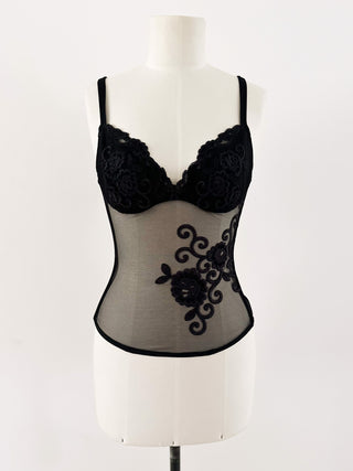 BLACK FLORAL LA PERLA CORSET (75B/70C)