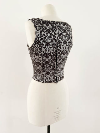 SILVER BLACK BAROQUE CORSET (S, EU 36)