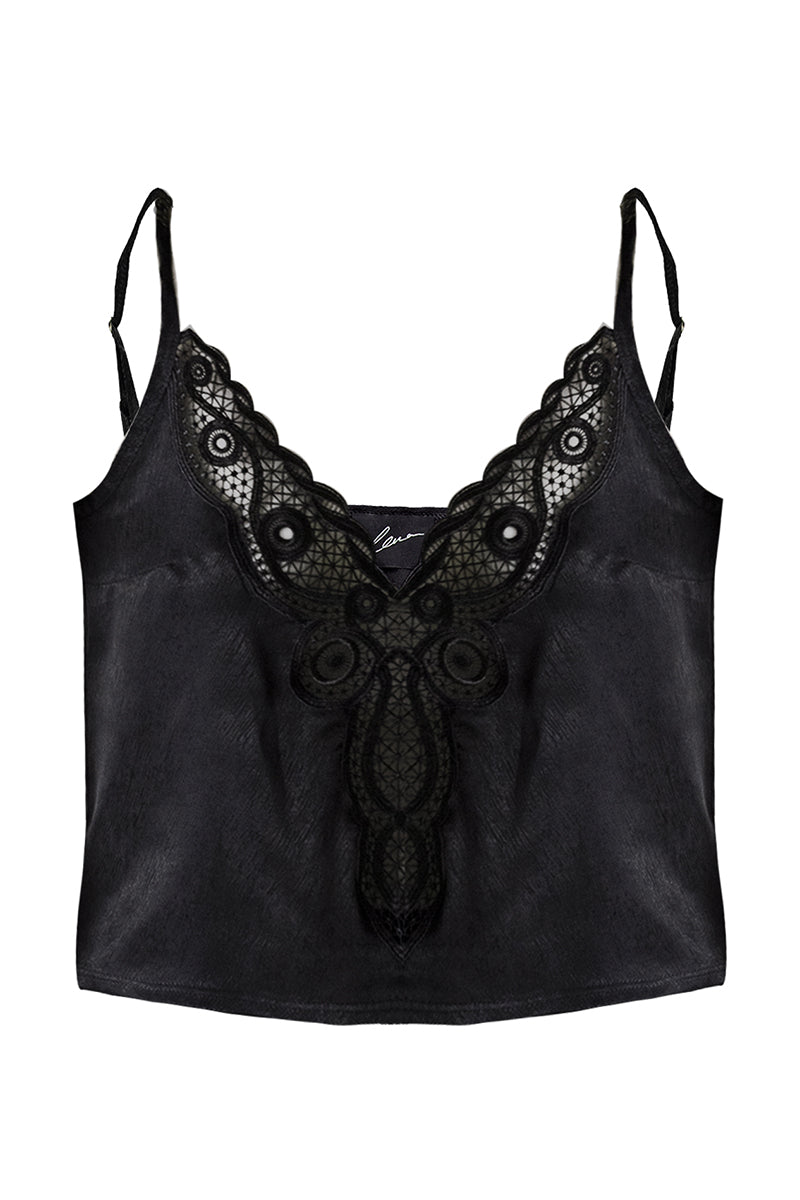 LACE CAMISOLE BLACK - LENAGERIE