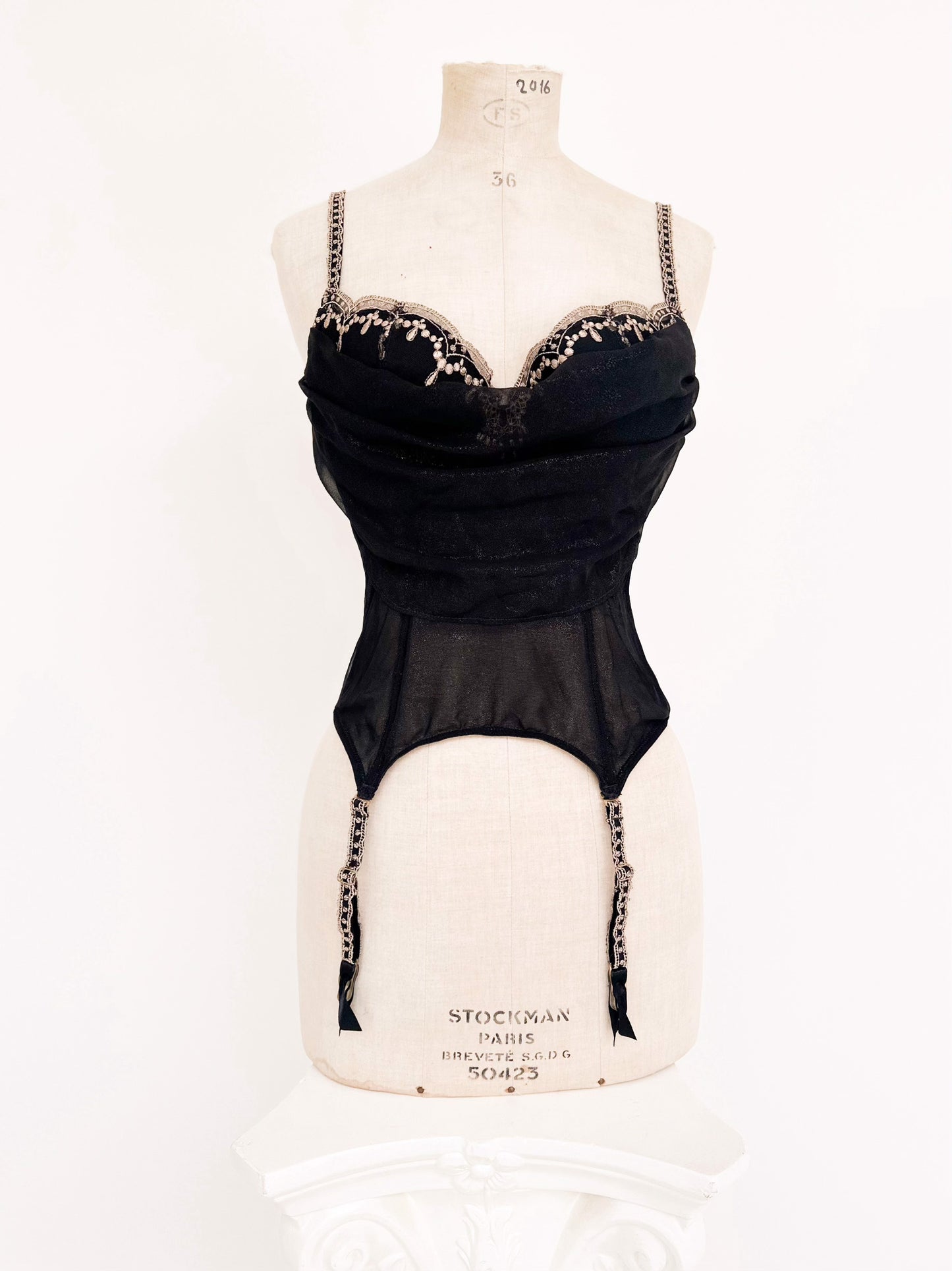 BLACK AND GOLDEN DRAPED BUSTIER (75C/80B)