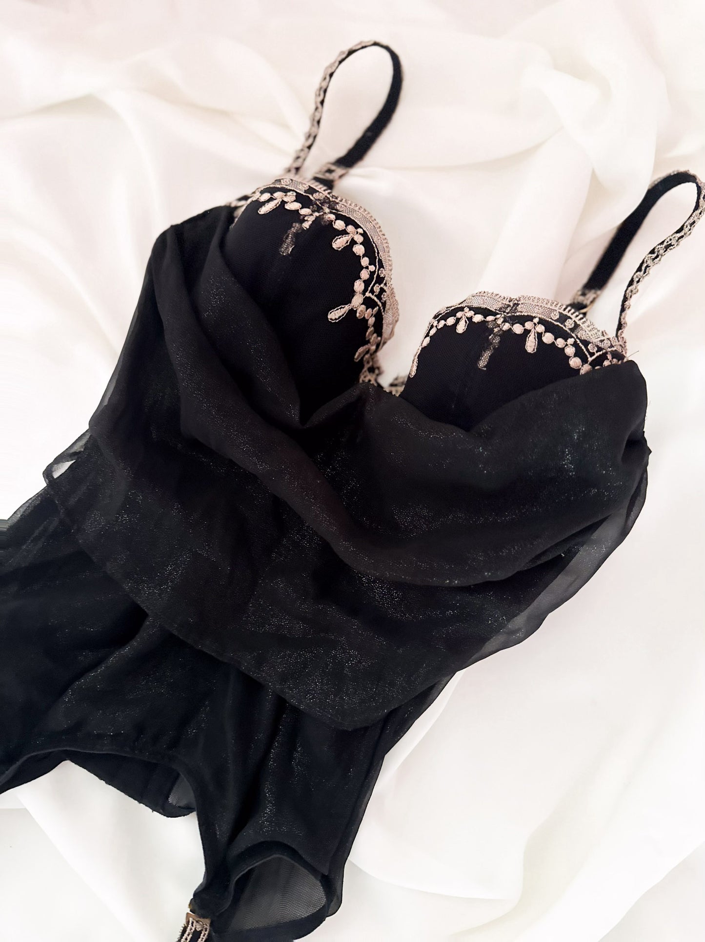 BLACK AND GOLDEN DRAPED BUSTIER (75C/80B)