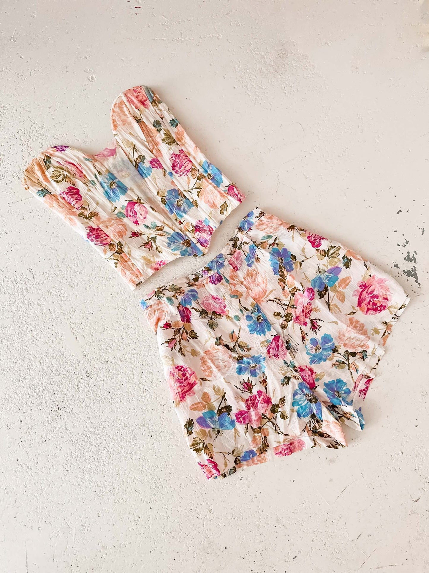 100% SILK FLORAL DREAM CO-ORD (S - M)