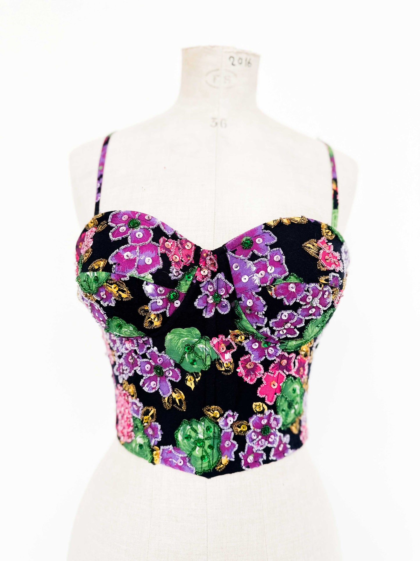 HANDMADE FLORAL COTTON BUSTIER (S - M)