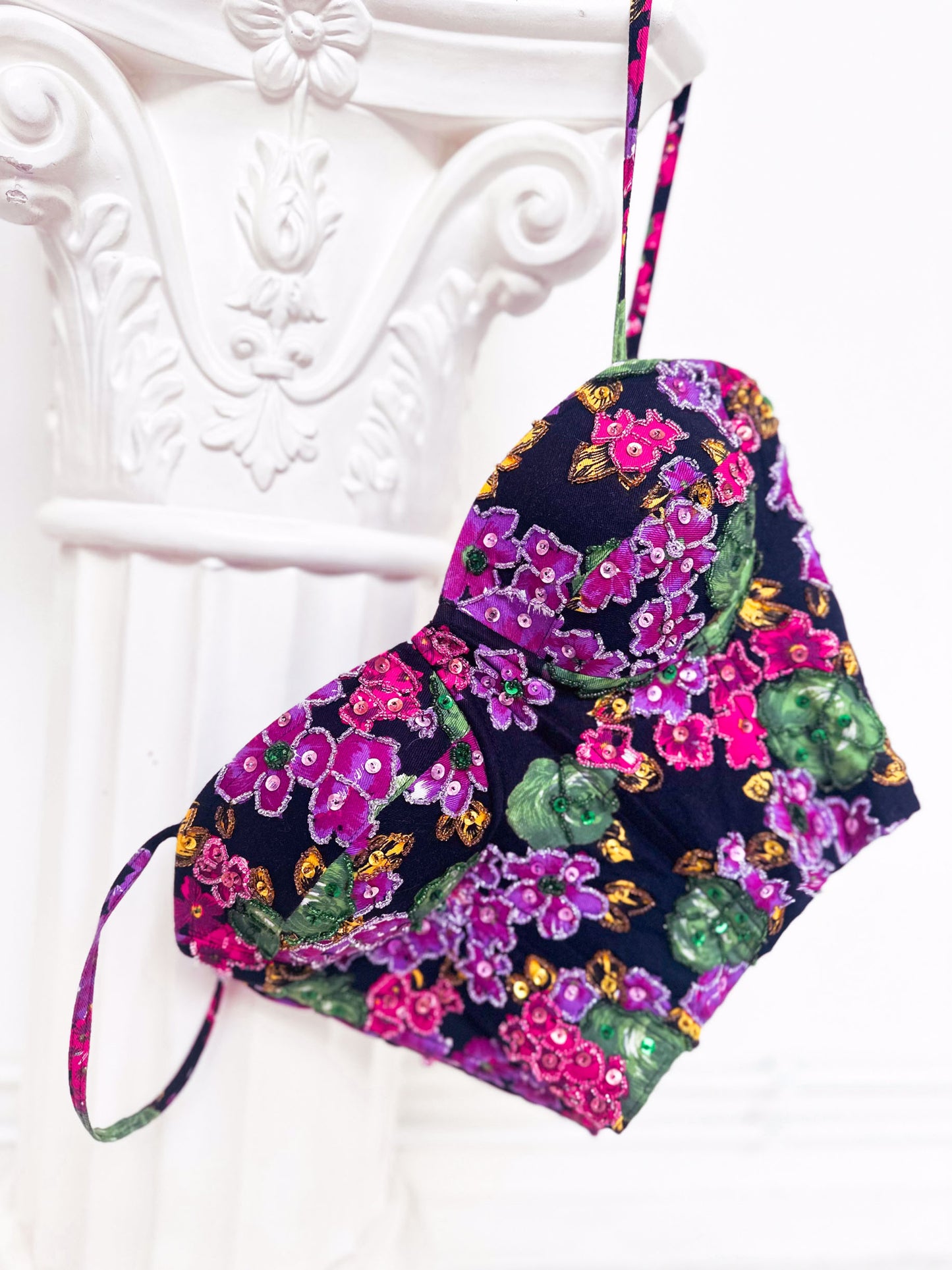 HANDMADE FLORAL COTTON BUSTIER (S - M)