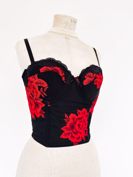 BLACK ROSES BUSTIER (80B/75C)