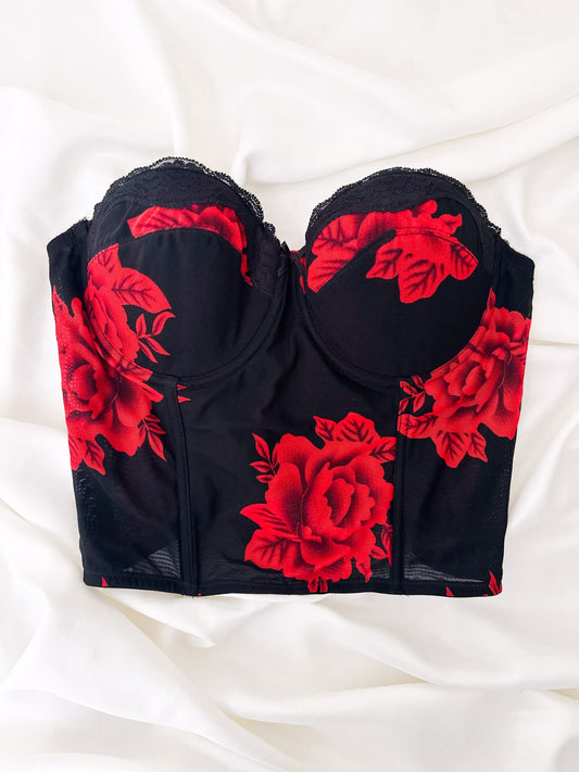 BLACK ROSES BUSTIER (80B/75C)